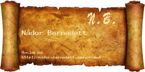 Nádor Bernadett névjegykártya